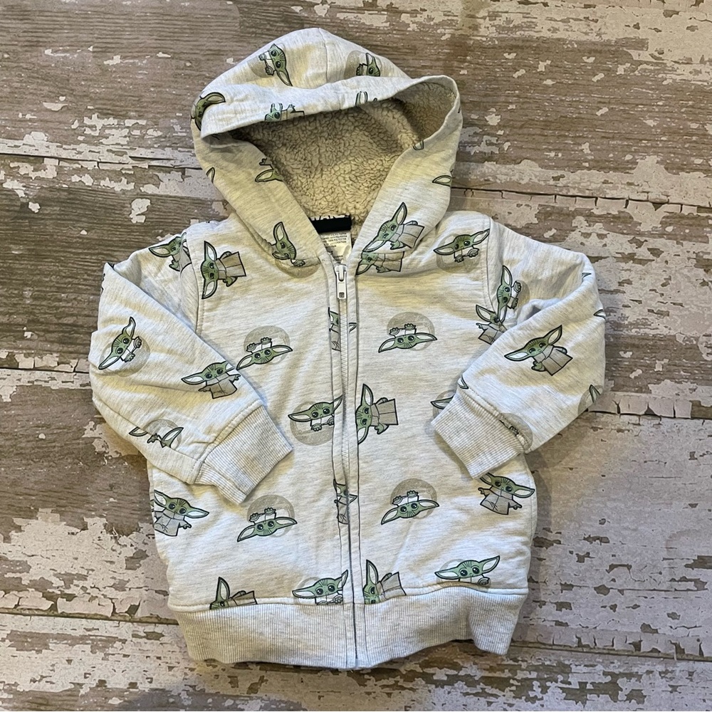 Star Wars Baby Yoda Sherpa fleece zip up hoodie